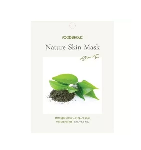 Тканевая маска с зелёным чаем FoodaHolic Nature Skin Mask Green Tea
