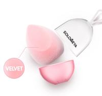 Solomeya Вельветовый косметический спонж для макияжа Персик Microfiber Velvet Sponge Peach