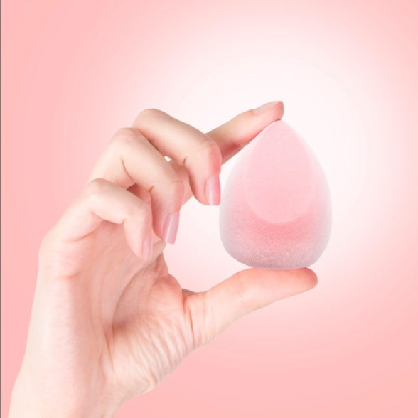 SOLOMEYA Вельветовый косметический спонж для макияжа Персик Microfiber Velvet Sponge Peach