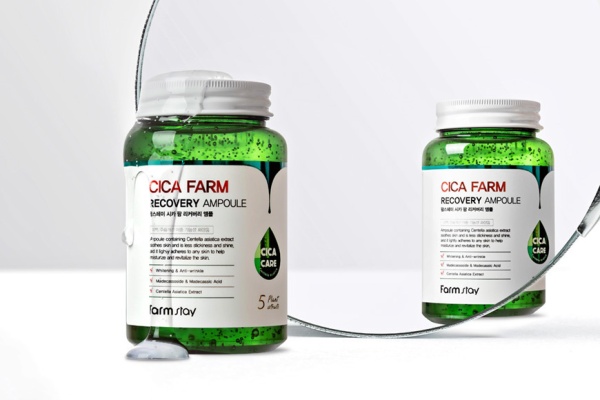 Успокаивающая ампульная сыворотка с центеллой Cica Farm Recovery Ampoule