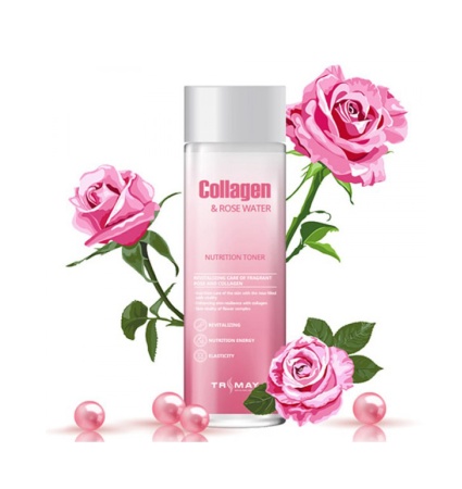 Питательный тонер с коллагеном и экстрактом розы Collagen & Rose Water Nutrition Toner, 200 ml