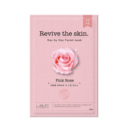 Маска тканевая восстанавливающая с розовой водой LABUTE Revive the skin Rose Mask