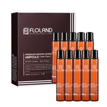 FLOLAND Филлеры для восстановления волос с кератином Premium Keratin Change Ampoule 