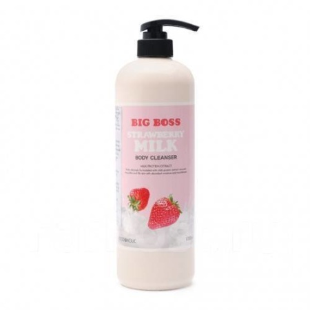 Гель для душа с экстрактом клубники Big Boss Strawberry milk body Cleanser 1000ml
