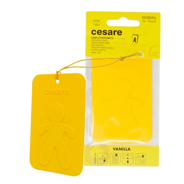 MR&MRS FRAGRANCE Аромакарточка для автомобиля / CESARE CARD/ желтый/VANILLA/ Ваниль