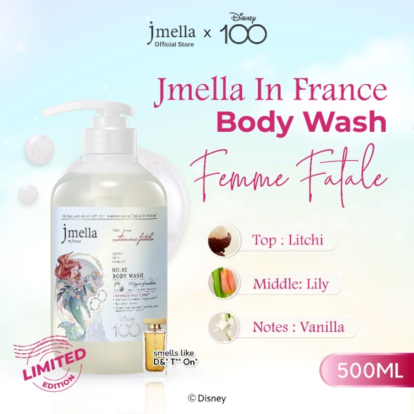 Jmella Парфюмированный гель для душа  Ариэль In France Femme Fatale Body Wash x Disney, 500 ml